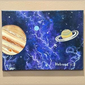 Bible Verse Space-Themed Canvas Art